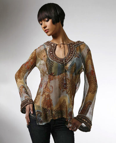 ML-1051 Signature Kurta Aqua Paisley